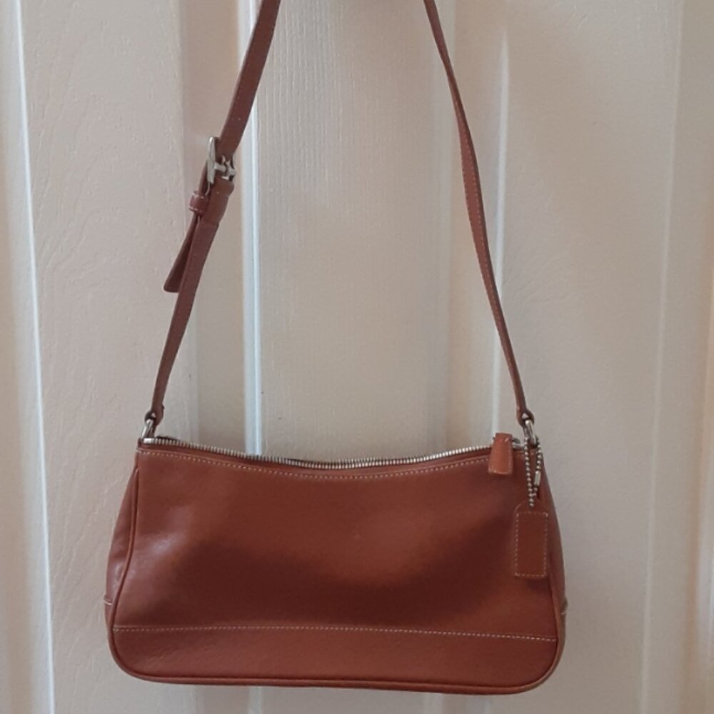 Coach Chestnut Leather Small Shoulder Bag